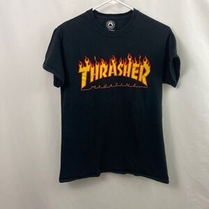 Vtg Thrasher Black Skateboard Magazine T Shirt S